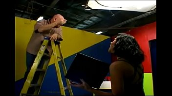 Bald guy loves to lick womans legs and pussies