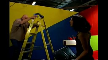 Bald guy loves to lick womans legs and pussies