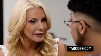 Blonde stepmom enjoys getting fucked from behind by stepson