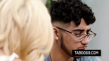 Blonde stepmom enjoys getting fucked from behind by stepson