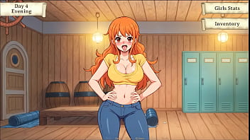 Lusty buccaneers parody hentai game ep 2 nami is stripping for the right amount of gold
