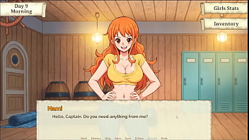 Lusty buccaneers parody hentai game ep 2 nami is stripping for the right amount of gold