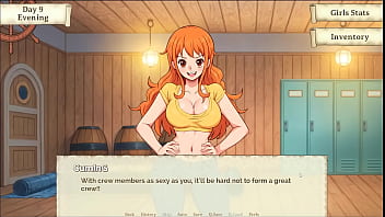 Lusty buccaneers parody hentai game ep 2 nami is stripping for the right amount of gold