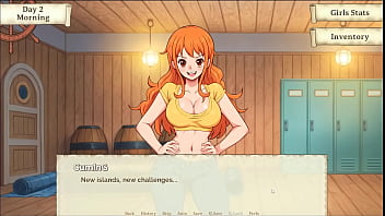 Lusty buccaneers parody hentai game ep 2 nami is stripping for the right amount of gold