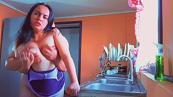 My horny stepmother wanted to fuck in the kitchen; a wish granted