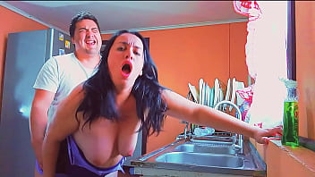 My horny stepmother wanted to fuck in the kitchen; a wish granted
