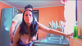 My horny stepmother wanted to fuck in the kitchen; a wish granted