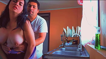 My horny stepmother wanted to fuck in the kitchen; a wish granted