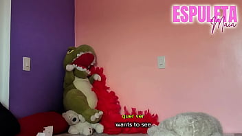 Pov hot brazilian brunette testing my new real fur toy