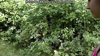 Tattooed blonde in public sex