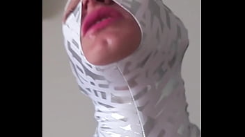 Throat training tran submissive vilja the real life sex doll gets deepthroated and fucked in her zentai spandex suit like a perfect toy