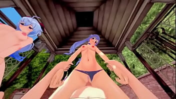 Diluc and aether fucks baal and sara