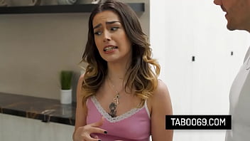 Hot brunette teen breaks chastity vow with locksmith