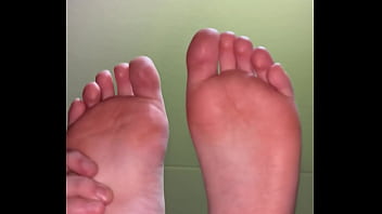 Girl feet sock removal