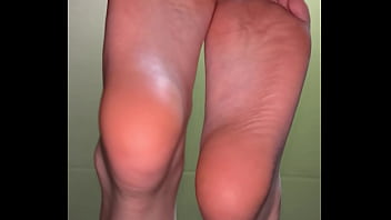 Girl feet sock removal