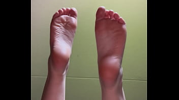 Girl feet sock removal