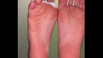 Girl feet sock removal