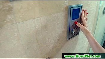 Nuru massage performed by busty japanese babe 09