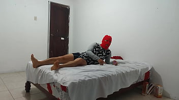 American man with small and ugly penis tries to masturbate his penis with an inflatable plastic