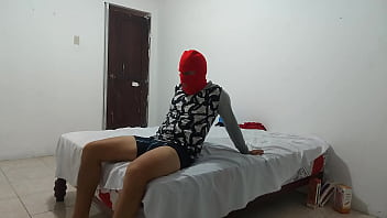 American man with small and ugly penis tries to masturbate his penis with an inflatable plastic