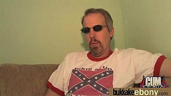 Ebony gets group cumshots 12