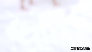 Lesbian sweetie gets her bald twat and anus fisted