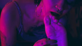 Sexy bia with feet restraint to tickle and worship