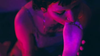 Sexy bia with feet restraint to tickle and worship