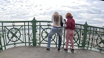 Wetting in their jeans together on the bridge