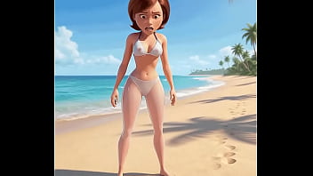 La mama increible se pone el bikini de violeta