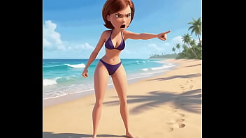 La mama increible se pone el bikini de violeta