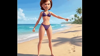 La mama increible se pone el bikini de violeta