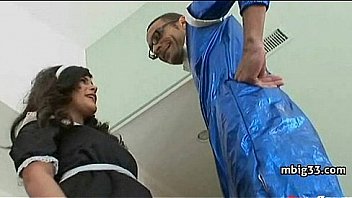 Busty chick devours a big black cock