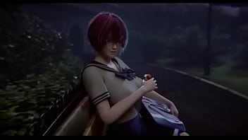 Comendo uma estudante