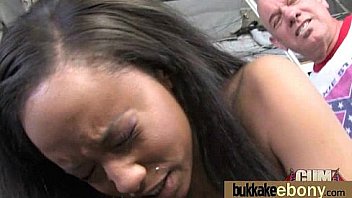 Interracial bukkake sex with black porn star 19