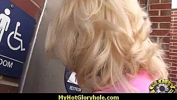 I sneak black bj as i fuck husband thrue gloryhole 19
