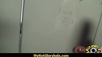 I sneak black bj as i fuck husband thrue gloryhole 19