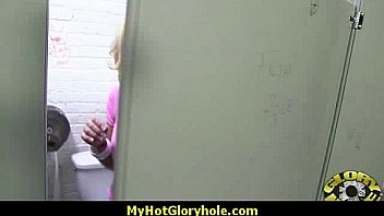 I sneak black bj as i fuck husband thrue gloryhole 19