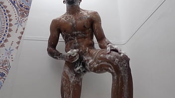 Cum take a shower with me after a long day and release a load as i stroke my dick