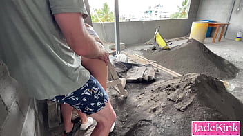 I sucked and fucked my boyfriend dick in construction site