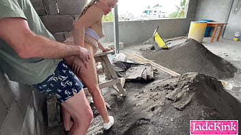 I sucked and fucked my boyfriend dick in construction site