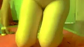 Cam girl on her thick dildo