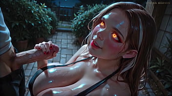 Atkins heaven blowjob under the my curvy stepmom milked my cock dry outside ai