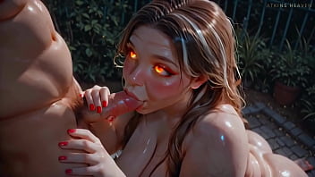 Atkins heaven blowjob under the my curvy stepmom milked my cock dry outside ai