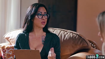 Big boobed milf doctor eating a squirter babes fresh pussy