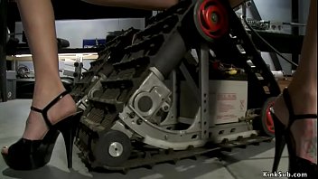 Slim busty brunette hottie gia dimarco strips and then gets spanked by spanking machine then fucks different machines in repair shop Slim busty brunette hottie gia dimarco strips and then gets spanked by spanking machine then fucks different machines in repair shop