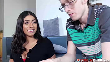 Busty stunner sucks dick before riding