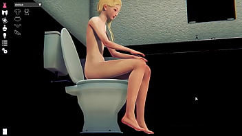 Toilet blondgirl
