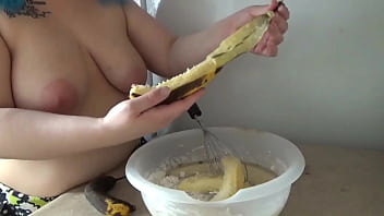 Banana bread recipe full recipe at the end topless cooking with kyra hellfire