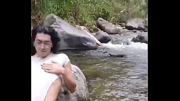 I played with my cock on river until i cum